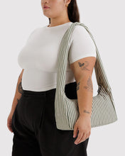 Load image into Gallery viewer, Baggu Sage Stripe Meringue Bag