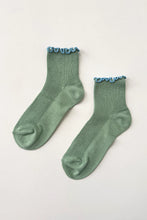 Load image into Gallery viewer, Le Bon Shoppe | Petite Ruffled Modal Sock Sea Glass/Powder Blue