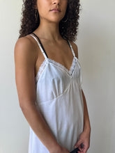 Load image into Gallery viewer, White Cotton Lace Trim Slip Dress (S-M)