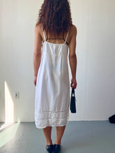 Load image into Gallery viewer, White Cotton Lace Trim Slip Dress (S-M)