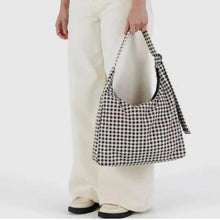 Load image into Gallery viewer, Gingham B/W Nylon Shoulder Bag