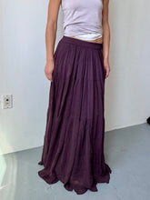 Load image into Gallery viewer, Deep Plum Tiered Maxi Skirt (S-M)