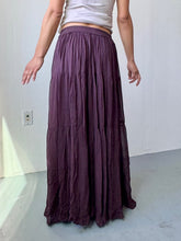 Load image into Gallery viewer, Deep Plum Tiered Maxi Skirt (S-M)